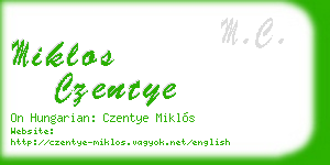 miklos czentye business card
